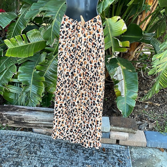 Democracy, leopard print satin slip skirt - Picture 3 of 6
